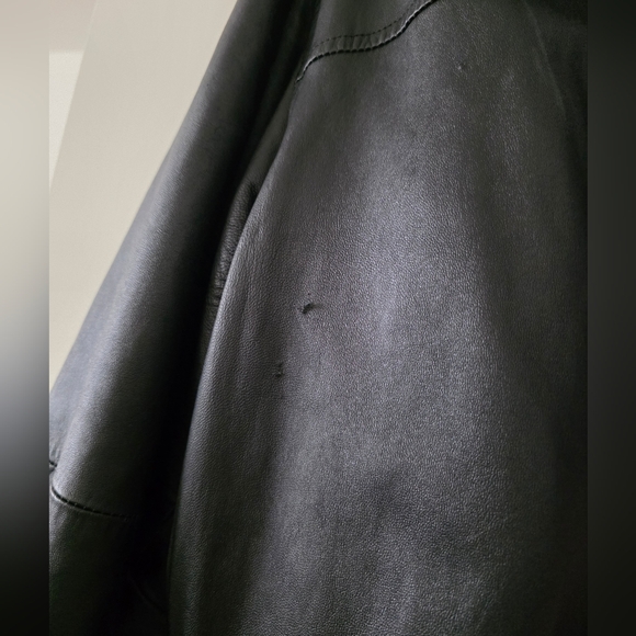 Wilsons Leather Thinsulate Genuine Leather Jacket Zip Button Mens L Blck Biker - Picture 5 of 12
